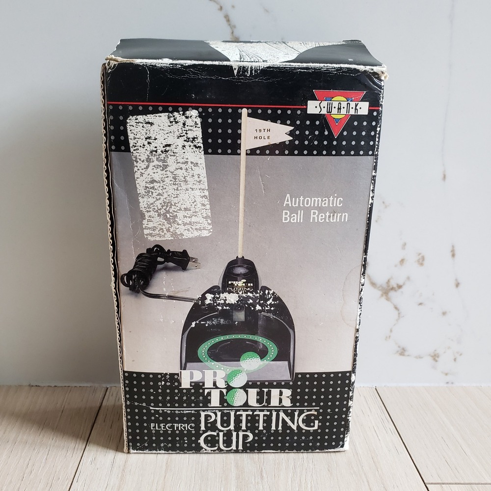 Swank Pro Tour Electric Putting‎ Cup Unisex OS Black Vintage Golf Practice Toy